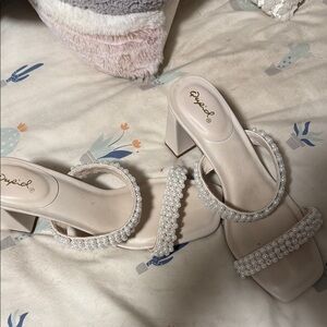 Qupid White Elegant Heels with Classic Design